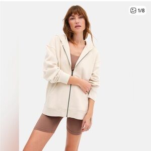 Mate the Label Oversized Organic Cotton Zip Hoodie size XS/S in color Bone